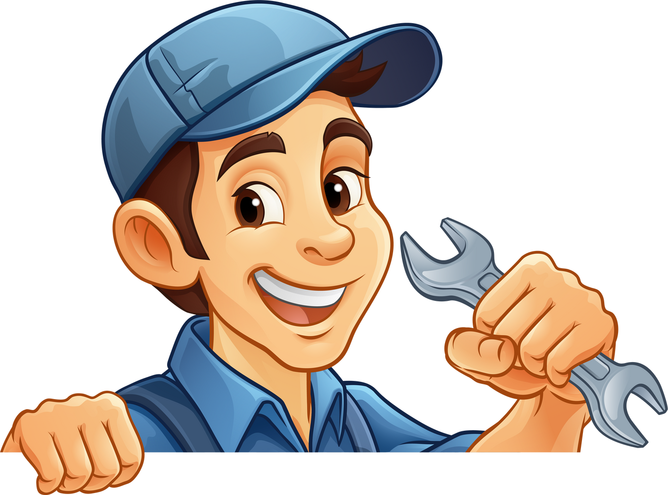 Mechanic Plumber Cartoon Wrench Spanner Handyman